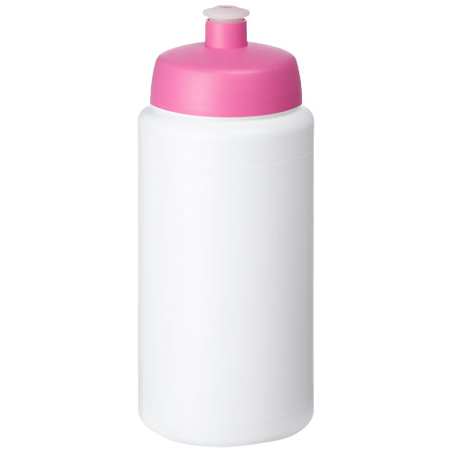 Bouteille promotionnelle 500ml bouchon sport Baseline® Blanc et Rose